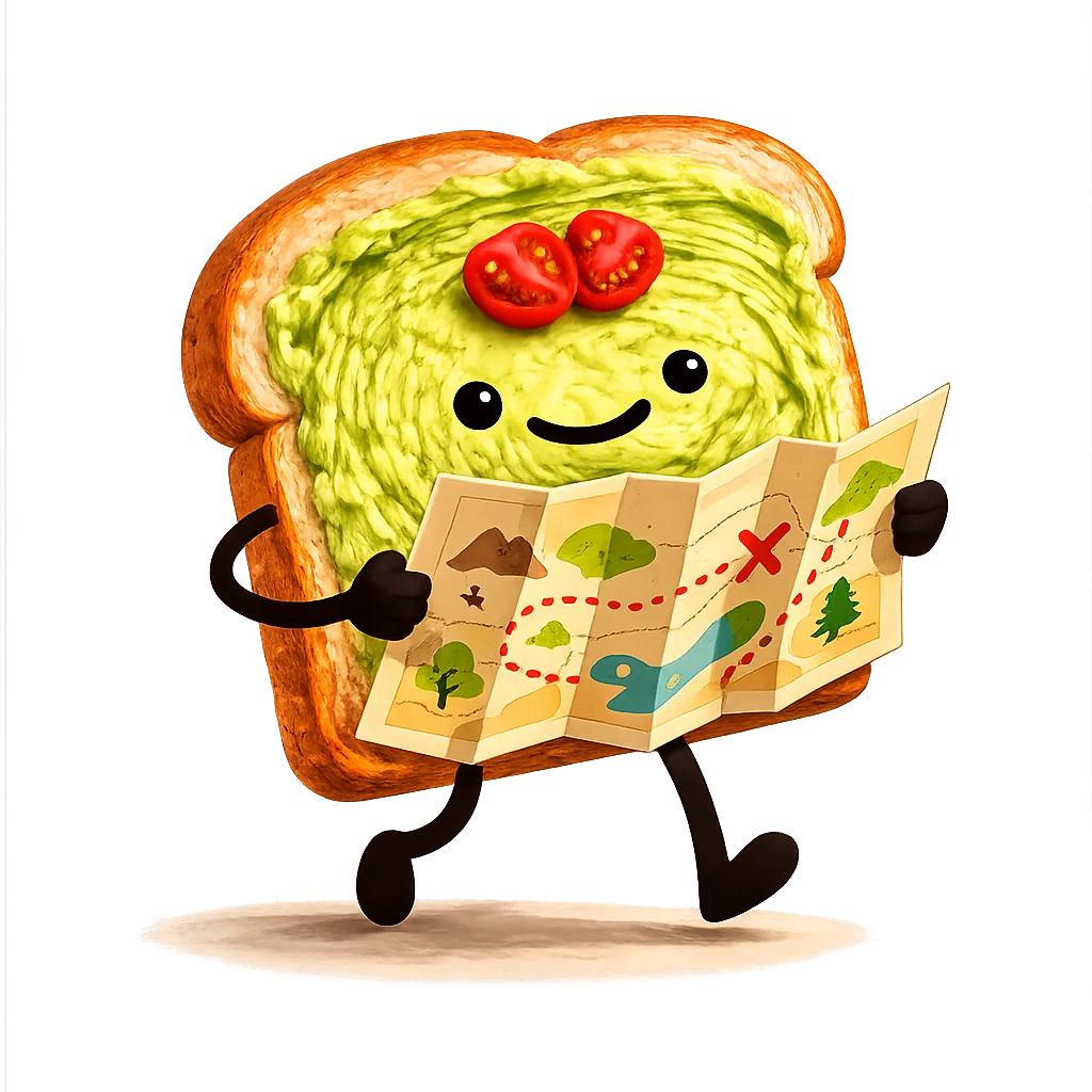 Toast con mappa in mano 
